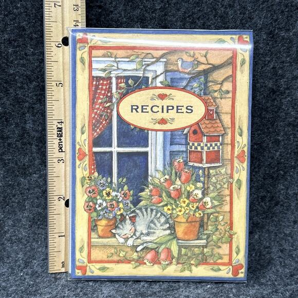 NOS Recipe Book & Recipe Cards (Sealed) Cottage Core Cat Flowers Birdhouse Gift - Picture 1 of 11